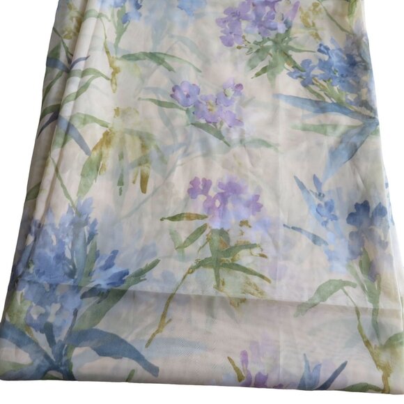 WestPoint Stevens Window Treatment Scarf Sheer Beige Blue Purple Floral 60"x144" - Picture 6 of 8